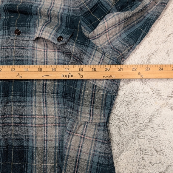 J. Jill Dress Womens L Green Plaid Midi Long Sleeve Button Up Cottage Prairie - Picture 4 of 5